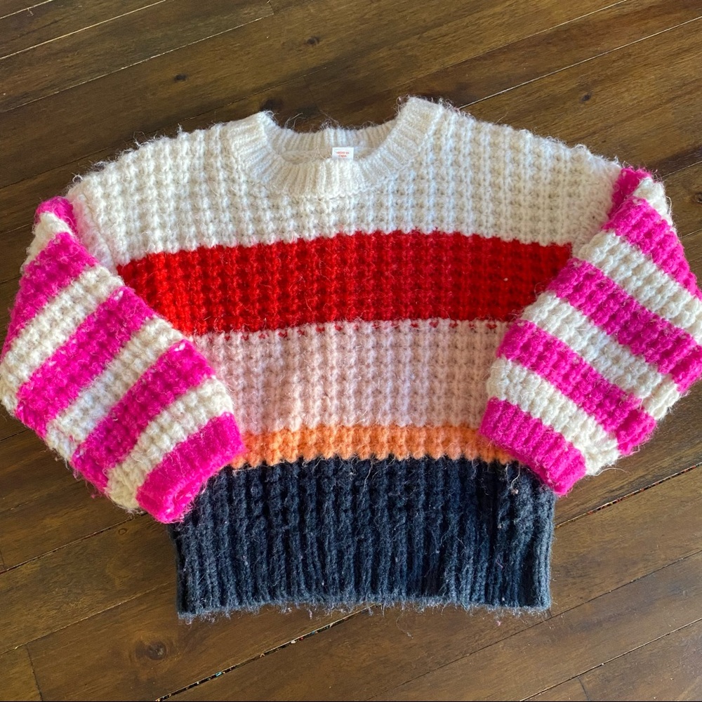 Color block knit sweater